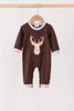 Brown deer applique romper