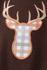 Brown deer applique romper