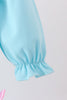 Blue bow french knot ruffle bubble