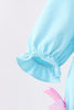 Blue bow french knot ruffle bubble