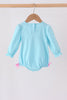 Blue bow french knot ruffle bubble
