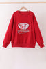 Red Alabama sequin mom top