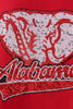 Red Alabama sequin mom top