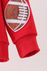 Red football sequin mom&me top