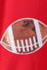 Red football sequin mom&me top