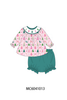 Pink Christmas Tree Embroidery Bloomer Set