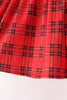 Red Plaid Bow Smocked Ruffle Pants Set