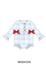Blue Plaid Bow Ruffle Bubble