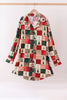Maroon Checkered Tree Mom Gown