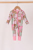 Pink Gingerbread Checkered Bamboo Romper