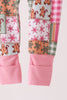 Pink Gingerbread Checkered Bamboo Romper