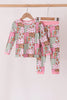 Pink Gingerbread Checkered Bamboo Pajama Set