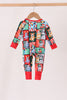 Red christmas bluey bamboo romper