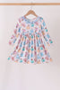 Blue princess ruffle bamboo dress
