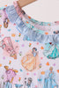 Blue princess ruffle bamboo dress