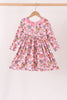 Pink character checkered bamboo ruffle dress