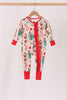 Red christmas toy story ruffle bamboo romper