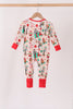 Red christmas toy story ruffle bamboo romper