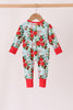 Red Floral Ruffle Zip Bamboo Romper