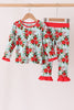 Red Floral Ruffle Bamboo Pajama Set