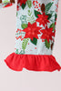 Red Floral Ruffle Bamboo Pajama Set