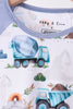 Blue Excavator Bamboo Pajama Set