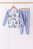 Blue Excavator Bamboo Pajama Set
