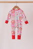 Red Santa Carousel Bamboo Romper