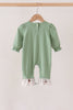 Green duck guack guack embroidery ruffle romper