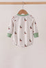 Green Duck Embroidery Gingham Bubble