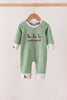 Green Duck guack guack Embroidery Romper