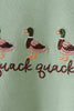 Green Duck guack guack Embroidery Romper