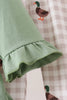 Green Duck guack guack Embroidery Ruffle Pants Set