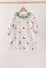Green Duck Embroidery Gingham Dress