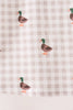 Green Duck Embroidery Gingham Dress