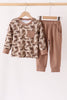 Brown camouflage pocket jogger set