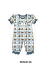 Blue mallard duck embroidery ruffle romper