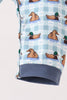 Blue mallard duck embroidery romper