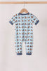 Blue mallard duck embroidery romper