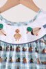 Blue mallard duck embroidery dress