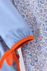Blue pumpkin applique ruffle pants set
