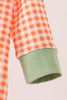 Orange pumpkin embroidery gingham bubble