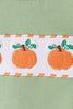 Sage pumpkin embroidery gingham pants set