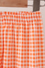 Sage pumpkin embroidery gingham pants set