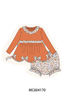 Orange Floral Bow Ruffle Bloomer Set