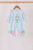 Blue birthday cake appilque ruffle romper