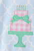 Blue birthday cake appilque ruffle romper