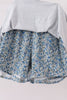Teal floral print mom&me skorts set