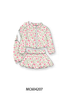 Pink floral print skorts set
