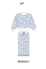 Blue ditsy floral print pants set